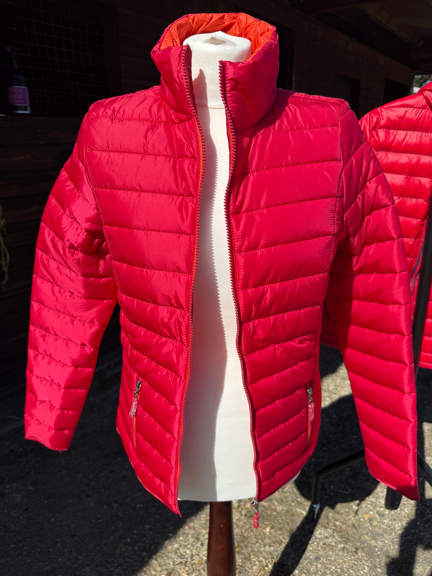 Ladies Padded Jacket - Red/Orange