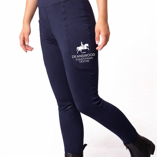 High-Waist Pocket Silicone Knee Tights