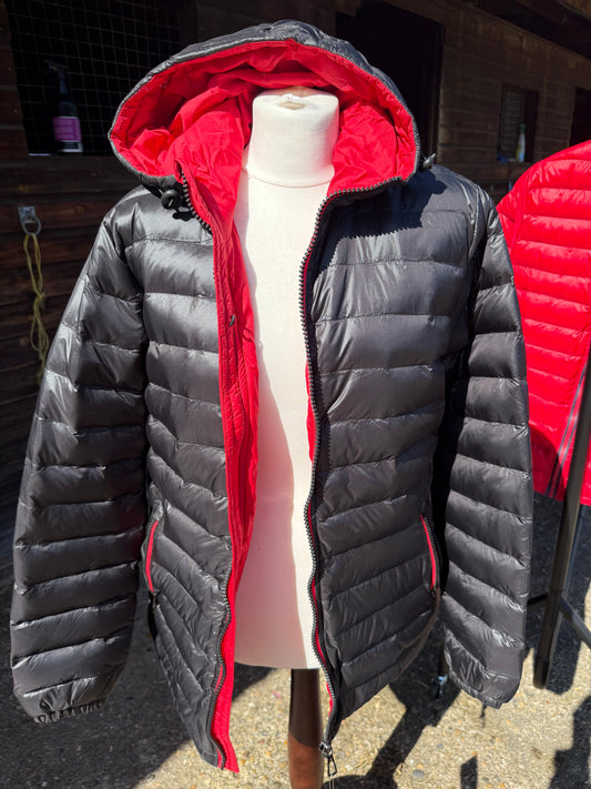 Ladies Padded Jacket - Black/Red