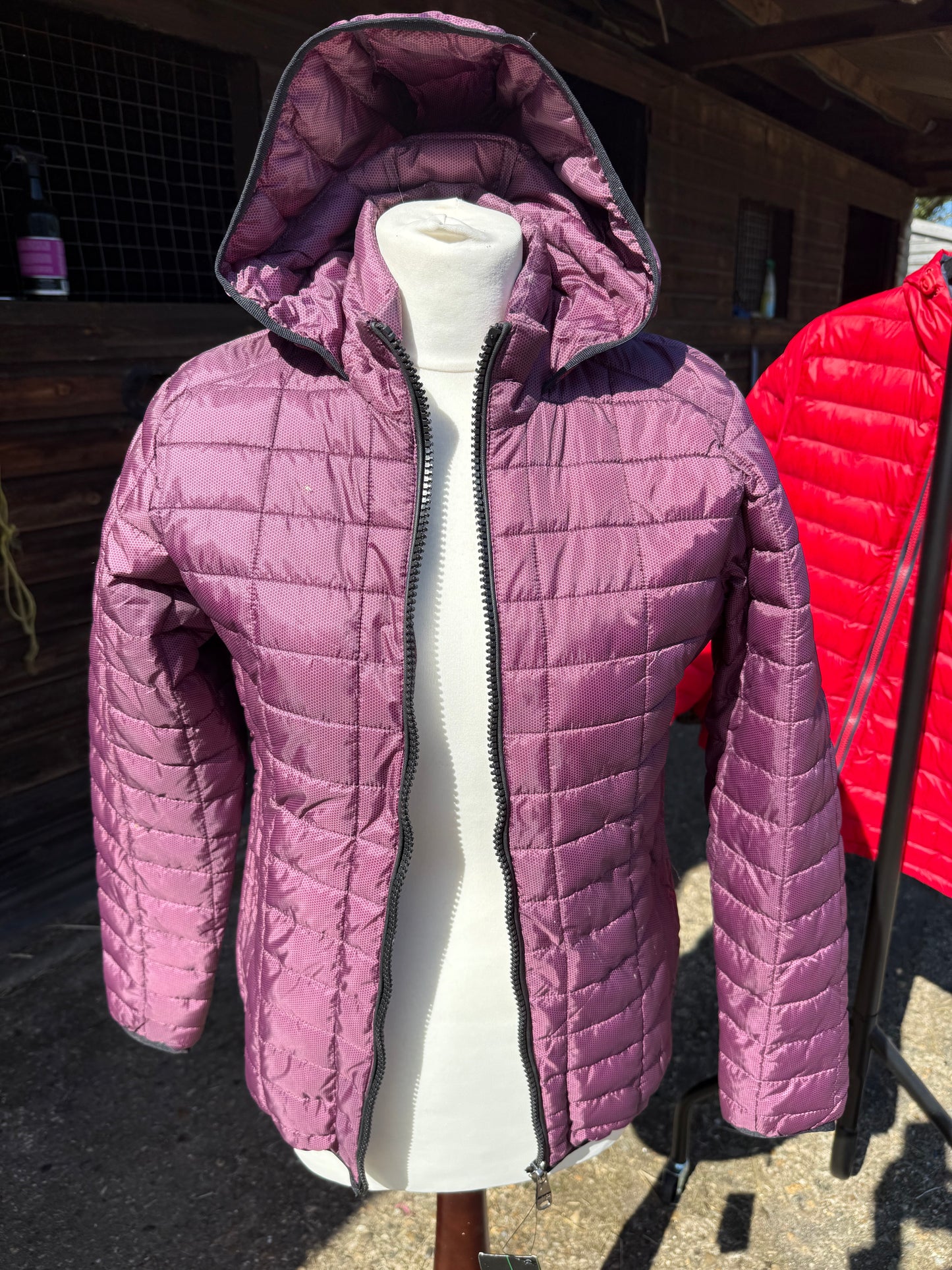 Ladies Padded Jacket - Burgundy