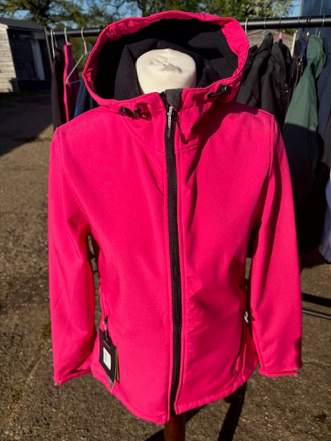 Softshell Jacket with Hood - Arkley III Pink/Black Size 12