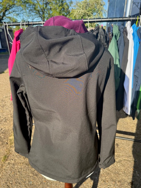Softshell Jacket with Hood Black/Burgundy Size 12