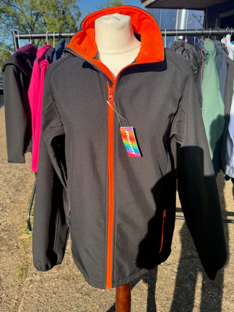 Softshell Jacket Black/Orange Unisex size small