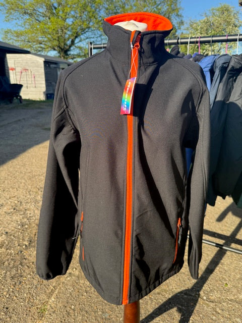 Softshell Jacket Black/Orange Unisex size small