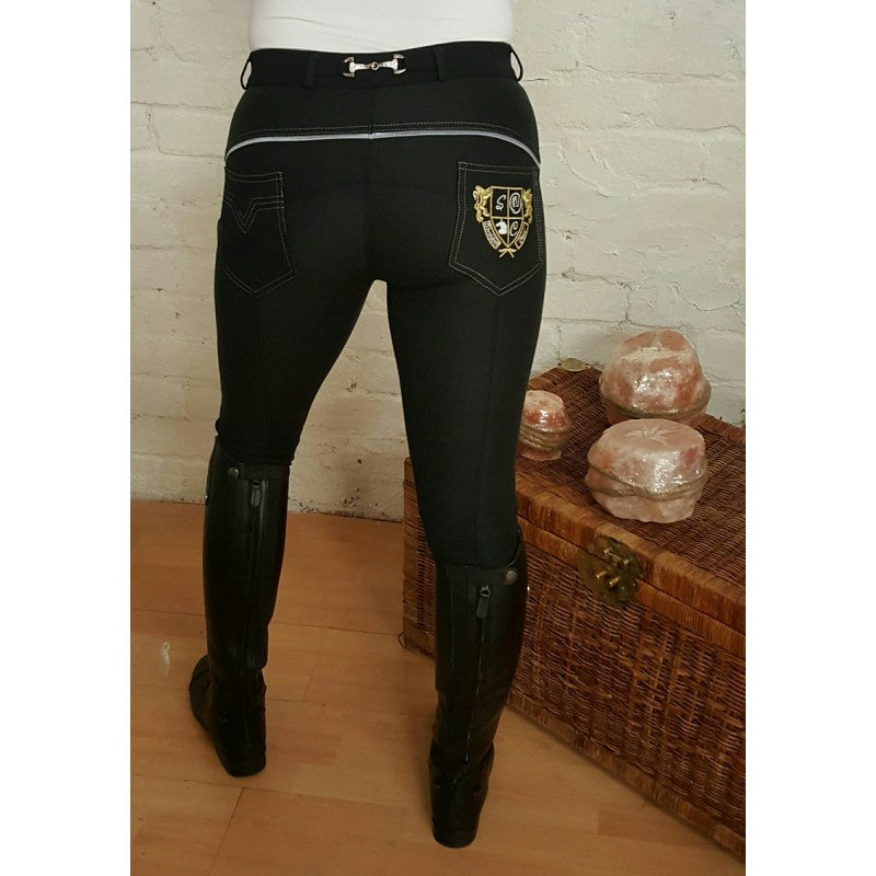 Micro Elite Black Jodhpurs (with bling eggbutt)